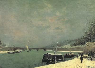 The Seine at the Pont d'lena,Snowy Weathe (mk07), Paul Gauguin